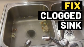 How to Fix Clogged Kitchen Sink That Wont Drain [upl. by Trimble]