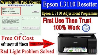 Epson L3110 L3150 Adjustment Program Download With KeyWaste Ink Pad Count Reset करने का तरीका [upl. by Mieka10]