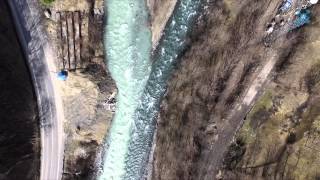 Confluence of Black and White Aragvi in Georgia Aerial Video [upl. by Eednahs]