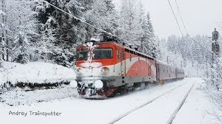 Trenuri prin ninsoare  Winter Trains in Mestecanis Bucovina  Romania [upl. by Ahseki]