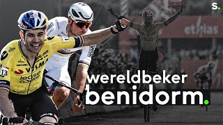 Spektakel troef in Benidorm Wout van Aert wint ondanks val na krachtmeting met Van der Poel [upl. by Yenaled]