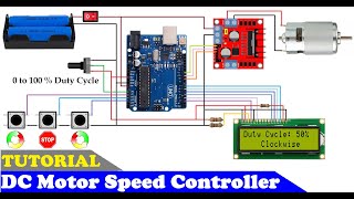 How To Make a DC Motor Speed Controller using Arduino and L298 Motor Driver [upl. by Holihs]