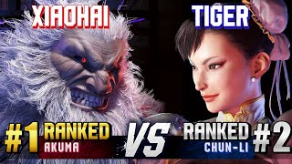 SF6 ▰ XIAOHAI 1 Ranked Akuma vs TIGER 2 Ranked ChunLi ▰ High Level Gameplay [upl. by Rheingold]