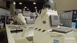 Lowe Boats Bay 22—All New  the Miami International Boat Show [upl. by Naawaj]