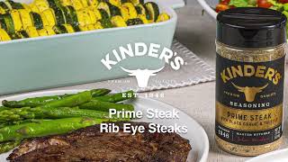 Kinders Prime Steak Seasoning Grilled Prime Ribeye Cap Steaks [upl. by Nylla]