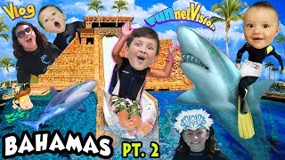 SHARKS IN THE WATER SLIDE Mikes Leap of Faith  Atlantis FUNnel Family Bahamas Trip Part 2 [upl. by Inan]