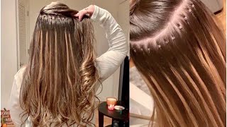 HAIR EXTENSIONS Full Head of ILink Micro Ring Extensions [upl. by Virgina220]