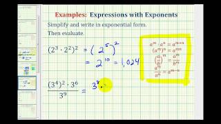 Ex 1 Simplify Exponential Expressions  Positive Exponents Only [upl. by Ahsocin363]