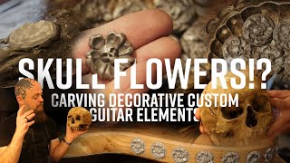 Skull Flowers Carving Decorative Custom Guitar Elements [upl. by Enyak3]