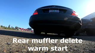 w204 c300 stock exhaust vs muffler delete [upl. by Ayanad]