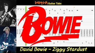 Ziggy Stardust  David Bowie  Guitar  Bass TABS Lesson [upl. by Jain]