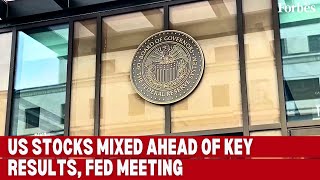 US stocks mixed ahead of key results Fed meeting [upl. by Colline]