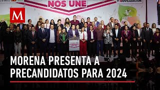 Morena presenta a sus precandidatos para las elecciones 2024 [upl. by Tiossem]