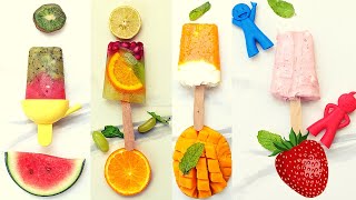 Homemade Fruit Ice Popsicles without machine for all seasons in Hindi  Ice Candies  Summer Recipes [upl. by Kcirdes]