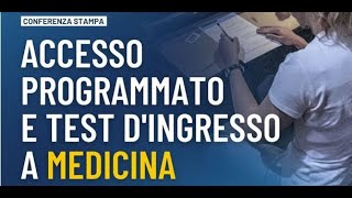 Conferenza stampa  “Accesso programmato e test d’ingresso a medicina” [upl. by Hakaber]