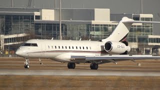 NetJets Europe Bombardier Global 6000 CSGLG arrival at Munich Airport [upl. by Wachter]