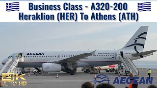 Aegean Airlines  A320200  Business Class  Heraklion HER to Athens ATH  Trip Report [upl. by Aleel]