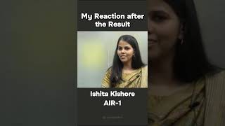 My Reaction after the Result  ishita kishore  shorts [upl. by Nahgam]