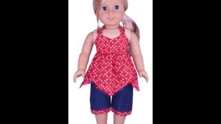 American Girl Doll Clothes Patterns Handkerchief Top amp Capri Pants  Preview [upl. by Seravat]