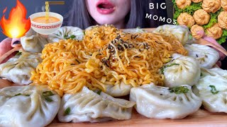 ASMR KOREAN NOODLES  BIG SPICY MOMOS  DUMPLINGS MUKBANG No Talking EATING FOOD [upl. by Schlesinger]