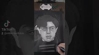 Pugsley Addams Progress art drawing painting artwork [upl. by Yesdnyl]