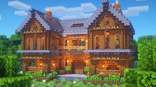 Minecraft How to Build a Large Spruce Mansion  Large Survival Base Tutorial [upl. by Eleynad]