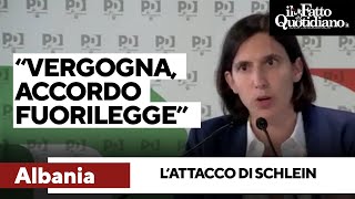 Albania Schlein quotTrattenimento migranti bocciato Vergogna Altro che modello accordo fuorileggequot [upl. by Hawger]