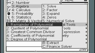 TINspire MiniTutorials Polynomial Division [upl. by Iden]