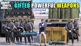 GTA 5  MICHAEL PRESIDENT GIFTED POWERFUL WEAPONS TO SECURITY [upl. by Monson]