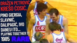 Dražen Petrovic Krešo Ćosić Pino Giergia amp Slavnić PLAYING TOGETHER  1985  RARE FOOTAGE [upl. by Allyson]