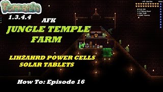 Terraria 1344 HOW TO  Build an AFK Jungle Temple Farm  Expert  Power Cells  Episode 16 [upl. by Fari]