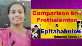 Tsharunishaa ComparisonbetweenEpithalamion andProthalamionbyEdmundSpenser Pg Trb English videos [upl. by Ydolem]