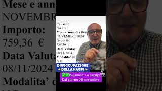 🛑INPS PAGA 👉NASPI A PARTIRE DAL GIORNO 0811 youtube letstalk youtubeshorts shorts [upl. by Formica]