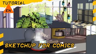 Turn a Sketchup model into an awesome webtoon background Tutorial [upl. by Kudva155]