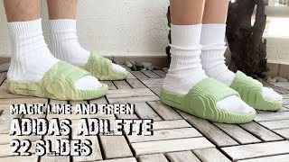 Adidas Adilette 22 slides magic lime and green [upl. by Acyre]