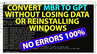 How to Convert MBR to GPT Without Losing Data or Reinstalling OS With Fix for Validation Failures [upl. by Beck878]