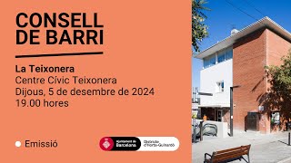 Consell de barri Teixonera dijous 5 de desembre de 2024 [upl. by Gianina5]