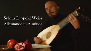 SL Weiss Allemande in A minor  Jaroslaw Lipski Baroque lute [upl. by Anikahs]