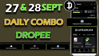 27 September Dropee Daily Combo  Dropee Daily Combo 28 September  Dropee Daily Combo Today🔥 [upl. by Ribble132]