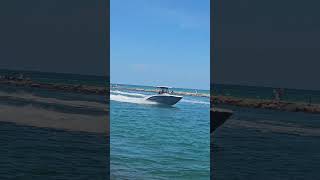 Boat Speeding into the Venice Florida Jetty HighSpeedBoating MarineAdventure WaterSports [upl. by Dominica]