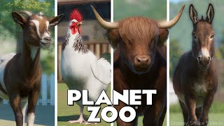 The 187 ANIMALS in Planet Zoo when DLC Barnyard Pack was released April 2024 [upl. by Boor]