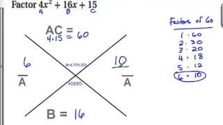 Factoring Using the X Method Part 1 [upl. by Meil]