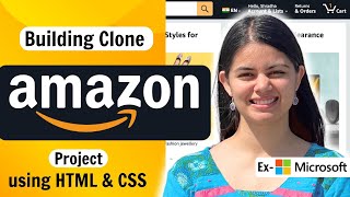 Building AMAZON Clone for Beginners  Project using HTML amp CSS [upl. by Dloreg]