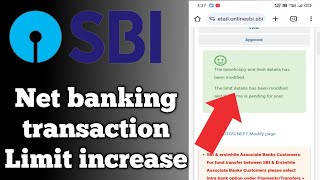 How to increase 📈 transaction limit in sbi net banking  sbi net banking transaction limit increase [upl. by Dunseath13]