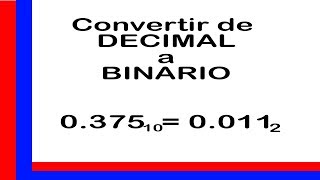 Convertir de decimal a binario con punto decimal [upl. by Mcclelland]