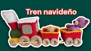 Tren Navideño amigurumi paso a paso tutorial crochet subtítulos [upl. by Delanos]