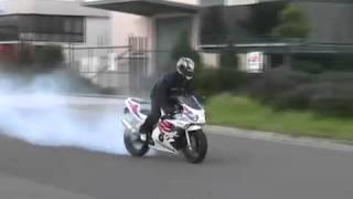 Cbr250RR Rolling burnout amp stand up wheelie [upl. by Solracesoj]