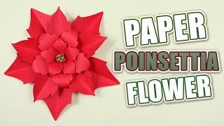 Making a DIY Poinsettia Paper Flower  Christmas Tutorial [upl. by Gibe]