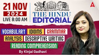 Hindu Editorial Analysis  21 November 2024  Vocab Grammar Reading Skimming  By Kinjal Gadhavi [upl. by Joy807]