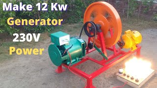 Free Energy 12 Kw Generator Free Electricity Generator 230v From Flywheel Motor And Alternator [upl. by Jolynn]